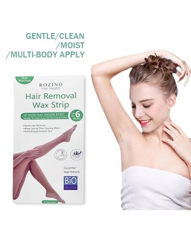 Natural Hair Remover Wax Strips - 20 Pieces for Body Face Legs & Armpits - Gentle Effective Wax Paper Strips for Smooth Skin - Buy Online on SooperMarket.com