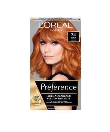 L'Oreal Paris Preference Hair Dye Long Lasting Luminous Permanent Hair Colour 74 Dublin Mango Copper(Packaging May Vary) DUBLIN 74