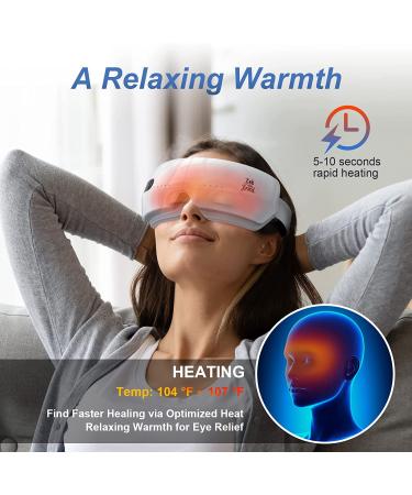 BOB AND BRAD Eye Massager with Heat - Upgrade Smart Eye Mask for Migraines & Relaxation | Rechargeable, White Noise Music, Improve Sleep | Gifts for Women, Men - Buy Online on SooperMarket.com