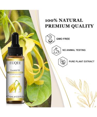 EUQEE Ylang Ylang Oil 10ml - Pure Natural Aromatherapy Essential Oil for Home Relaxation | Diffuser & Humidifier Use - 10.00 ml (Pack of 1) - Buy Online on SooperMarket.com
