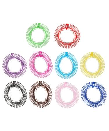 90s Zig Zag Circle Headbands with Teeth for Women (10 Colors 20 Pack)