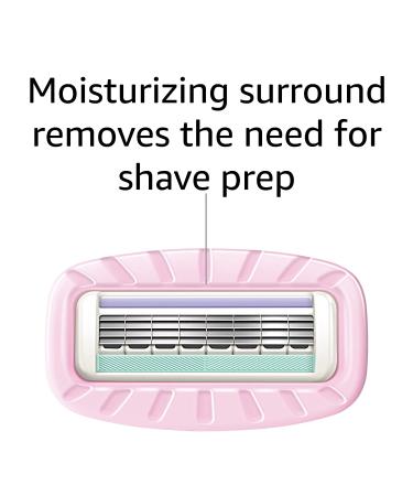 Amazon Basics Women's 4 Blade Razor Kit - Fits Amazon Basics & Venus Handles, Moisturizing Surround, Includes 1 Handle, 2 Cartridges, Shower Hanger - 2 Refills Included - Buy Online on SooperMarket.com