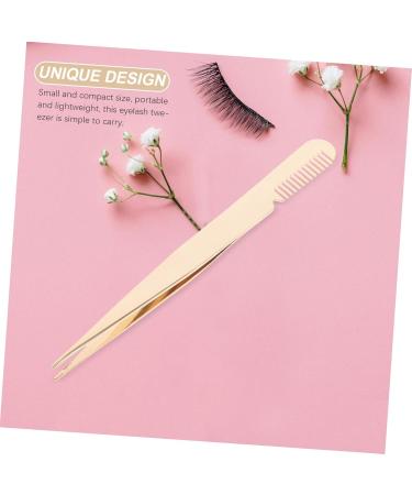 PLAFOPE Eyelash Tweezers Eyelash Applicator Lash Clamp Lash Applicator Tool Stainless Steel Lash Tweezers Metal Lash Tweezers Beauty Tools Tweezers for Women Lash Tweezers with Comb - Buy Online on SooperMarket.com