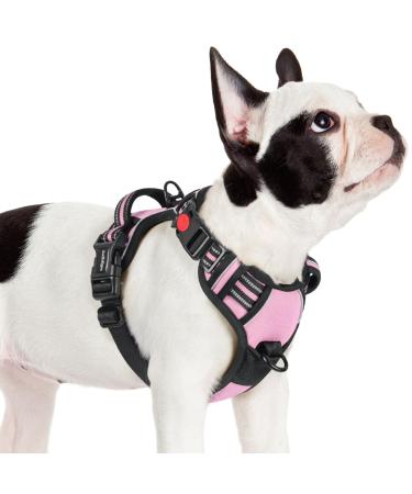 Rabbitgoo dog harness Small dogs dog harness without train adjustable dishes dog without chokes anti -train dog harness with handle softly padded reflective chest harness pink s (1 pack) pink