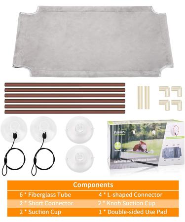 Pueikai Cat Hammock Window Perch for Large Cats | Sturdy & Space-Saving Resting Seat | Holds up to 50 lbs | Easy Assembly | Single Layer Grey - Buy Online on SooperMarket.com