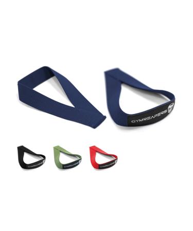 Gymreapers Olympic Lifting Straps for Weightlifting, Snatch, Clean, Powerlifting, Strongman, Deadlifts - Durable Cotton with Reinforced Stitching (Pair) Navy
