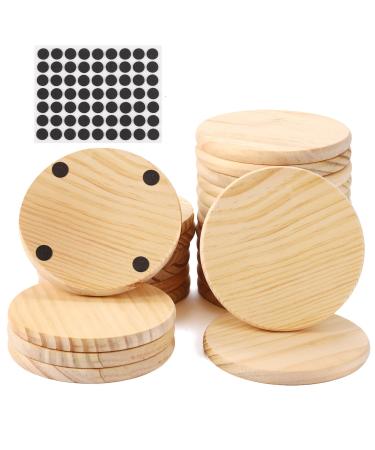 24 Pack Unfinished Wood Coasters GOH DODD 4 Wood Slices for Nature Crafts & Wedding Decoration Blank Coasters Wood Kit for DIY Architectural Models Drawing Painting Wood Engraving Round 24 Pieces Round
