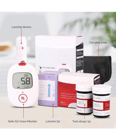 High-Precision Blood Sugar Measuring Device Set - 50 Test Strips & Lanzetten Easy to Use Ideal for Pregnant Women Fast & Portable - International Shipping Available - Buy Online on SooperMarket.com