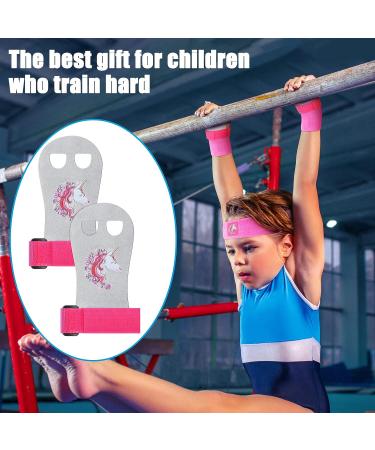 Unicorn Gymnastics Grips Set for Girls Kids - Pink Medium | 5 Pcs Hand Grips, Wristband, Sweatbands, Headband | Athletic Gloves with Drawstring Bags - Ideal Party Favors - Buy Online on SooperMarket.com