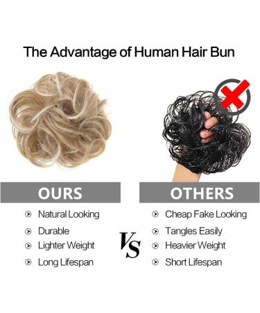 Norhogo Messy Hair Buns Extensions Curly Wavy Hair Extension Curly Wavy Messy Synthetic Bun Hairpiece for Women Thick Hair Pieces Wavy Curly Ponytail (Dirty Blonde) - Buy Online on SooperMarket.com