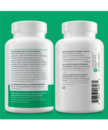 Vitasave Vitamin D3 & K2 Softgels - High Potency 1000 IU D3 & 120 mcg K2 (240 Softgels) 240 count (Pack of 1) - Buy Online on SooperMarket.com