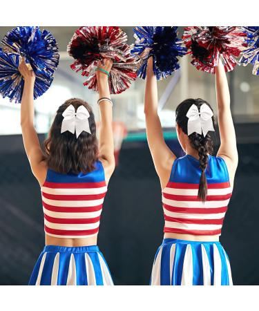 JOYOYO 20Pcs 8 Large Cheer Bows for Girls - Grosgrain Ribbon Elastic Hair Tie Bands - 20 Colors - Buy Online on SooperMarket.com