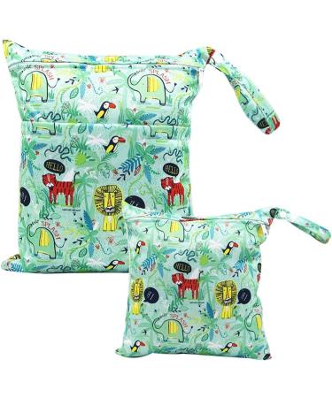 Egurs Wetbag Diaper Bag for On-the-Go - Large & Medium Zoo Green - Ideal for International Shipping - Buy Online on SooperMarket.com