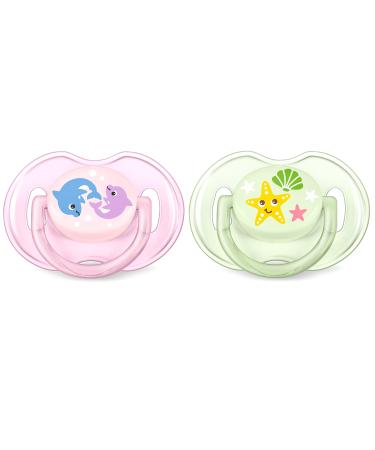 Philips AVENT SCF169/36 Pacifier Classic Sea 0-6 months for girls pink pink 2 pieces (1 pack)