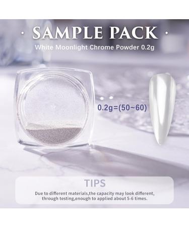 Buy PrettyDiva White Moonlight Powder - Pearlescent Chrome Nail Art 0.2g | International Shipping - Buy Online on SooperMarket.com