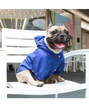 iChoue Lightweight Dog Raincoat Hooded Jacket for French Bulldog Shiba Inu - Blue/Size M - Buy Online on SooperMarket.com