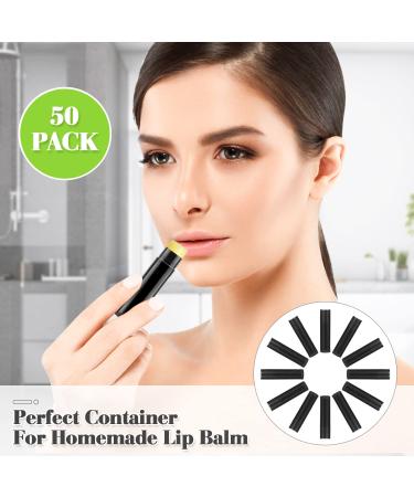 50 Pcs 5.5g Empty Twist-up Lip Balm Tubes for DIY Homemade Lipsticks and Chapsticks - Black - Buy Online on SooperMarket.com