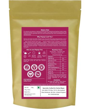 Herbal Magic's Pure & Natural Papaya Leaves Infusion subtle bitter flavour - Freshly Harvested - Caffeine Free Natural Detox - whole leaves- No Fillers & Preservatives - 50g (Pack -2) - Buy Online on SooperMarket.com