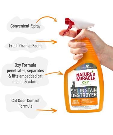 Nature's Miracle JFC Stain & Odor Remover Oxy - Clear 24oz (Trigger) For Cats 24oz (Trigger) For Cats Nature's Miracle JFC Stain & Odor Remover Oxy - 24oz Trigger - Buy Online on SooperMarket.com