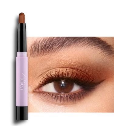 DELISOUL Cream Eyeshadow Matte & Shimmer Eyeshadow Stick Eye Brightener Stick Waterproof Eye Shadow Pencil Crayon Glitter Eyeliner Pen Long Lasting buildable Neutral Eye Makeup Brown Matte 04 Brown Orange Matte