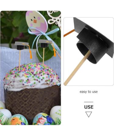 Warmhm 7pcs Graduation Cap Cake Toppers 2024 Graduation Cupcake Toppers Dessert Picks Appetizer Picks Congrats Grad Cake Topper for 2024 Graduation Celebration Party - Buy Online on SooperMarket.com