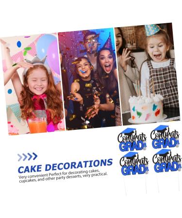 IMIKEYA 4pcs Graduation Row Graduation Cake Topper Red 2023 Graduation Party Supplies Grad Picks Mini Cake Decor Graduation Cake Insert Appetizer Dessert Picks Wrapping Paper Delicate Blue 17X13.5CM - Buy Online on SooperMarket.com