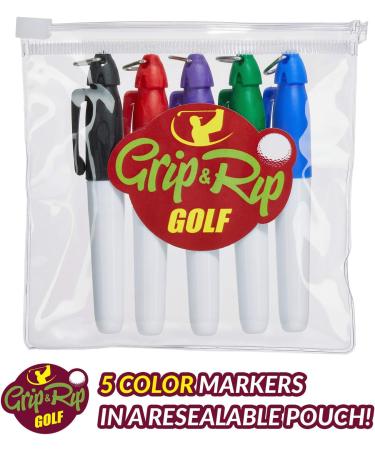 Triple Track Golf Ball Marker Set with 5 Colored Markers and Pouch - Improve Alignment and Accuracy on the Course - Golf Training Aid and Accessories - Buy Online on SooperMarket.com