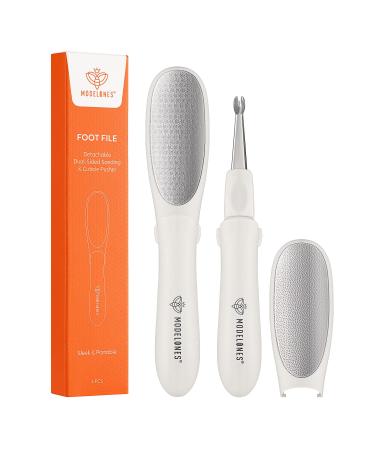 Modelones Mini Foot File Callus Remover Multifunction 2-in-1 Pedicure Tools for Feet with Double-Sided Foot Rasp Dead Skin Fork - Safe Lightweight Foot Sander Perfect for Daily Hand & Foot Care