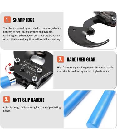 Dechengbao J40 Heavy Duty Ratchet Cable Cutter for Aluminum and Copper Cables up to 400mm - Buy Online on SooperMarket.com