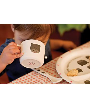 Red Rover Kids' Bamboo Dinner Set Off-White Hippo Design | 2.75 x 11 x 10.25 inches - Buy Online on SooperMarket.com