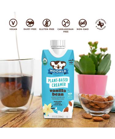 Mooala Organic Vanilla Bean Plant-Based Creamer - 11oz (Pack of 4) | Gluten-Free, Soy-Free, Vegan & Non-Dairy | Shelf-Stable Formula - Buy Online on SooperMarket.com