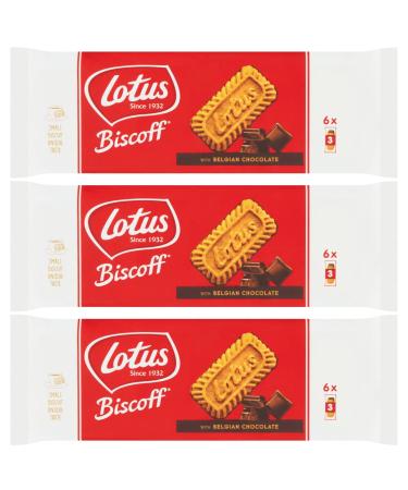 Biscuits Bundle Containing Lotus Biscoff with Belgian Chocolate 132g (Pack of 3)