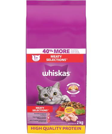 WHISKAS Perfect Portions Meaty Selections Wet Cat Food + WHISKAS Meaty Selections Dry Cat Food (Chicken Variety) Beef Chicken+ Cat Food Chicken - Buy Online on SooperMarket.com