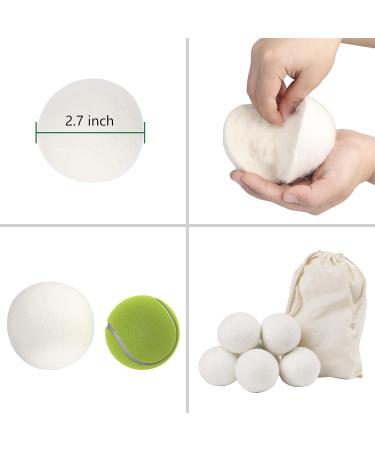 Wool Dryer Balls XL Pack of 6 - Reusable Organic Fabric Softener for Laundry - Baby Safe & Anti Static - Reduces Wrinkles & Cling - Buy Online on SooperMarket.com