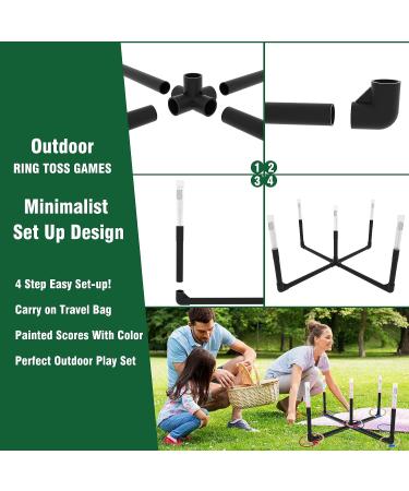 OUTTOY Glow in The Dark LED Ring Toss Game Set for Outdoor Yard, Lawn, Camping, and Beach Fun Ideal for Adults and Families - Buy Online on SooperMarket.com