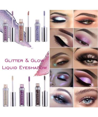 PHOERA Waterproof Glitter Eyeshadow Palette - Unicorn Hype | Long-Lasting Metallic Pigment Makeup - Buy Online on SooperMarket.com