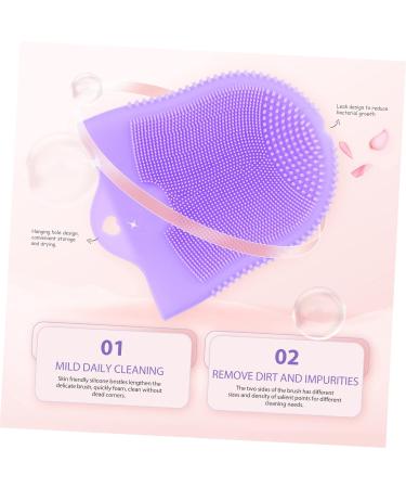 Beavorty Cleansing Massage Finger Cots Cleansing Facial Brush Skin face Scrubber for Women deep Cleaning Brush face wash Scrubber face Lotion for Women Silica Gel Makeup Remover Miss pores Violet 11.8X10CM - Buy Online on SooperMarket.com