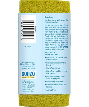 Gonzo Pet Hair Lifter - Remove Dog & Cat Hair from Furniture, Carpet & Clothing - Buy Online on SooperMarket.com
