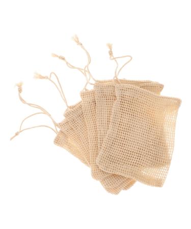 Gogogmee 6pcs Soap Soap Scrubber Pouch Soap Saver Pocket Soap Saver Sisal Beige