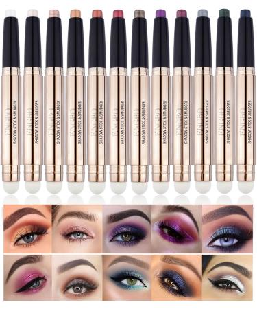 3 Pcs Eyeshadow Stick Set Reddhoon Shimmer Eye Brightener Stick Rotatable C-ream Eye Shadow Pencil Crayon Double Ended Eyeshadow Pencil with Soft Brush for Eye Makeup Set D - Buy Online on SooperMarket.com