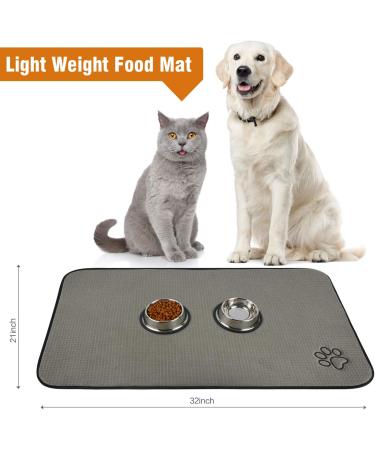 SINLAND Microfiber Pet Food Mat 21x32 - Super Absorbent, Anti-Slip Bowl Mat - Buy Online on SooperMarket.com