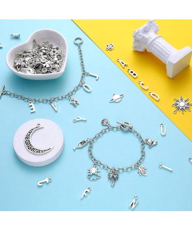 Highergo Bangles Making Kit with Link Chain Bracelets, Charms, and Jump Rings - 469 Pieces - Buy Online on SooperMarket.com