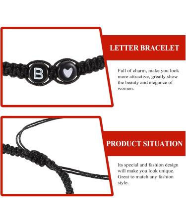SHERCHPRY 3pcs Black and White Heart Bracelet rope bracelets heart bracelet for couples Beads Heart Bracelet Matching friendship bracelet lovers universal black rope the Letter Is Acrylic - Buy Online on SooperMarket.com