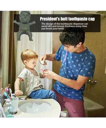 BUKISA Funny Toothpaste Cap - Pump Lid Squeezer with Fun President's | Toothpaste Gadgets for Tube Squeezing Toothpaste Accessories for Adult and Kids Bathroom Green - Buy Online on SooperMarket.com
