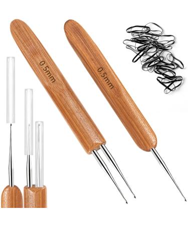 Dreadlocks Crochet Hooks, Crochet Hooks for Dreadlocks, Dread Locks Crochet Loc Needle for Braid Craft 0.5mm ( 1 Hook and 2 Hooks) 2 PCS