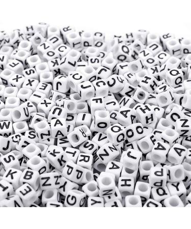 700PCS White Letter Beads Alphabet Beads for Jewelry Making DIY Necklace Bracelet (6mm)