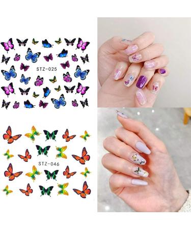 30 Sheets Butterfly Nail Art Stickers | Water Transfer Decals for Women | Manicure Tips Wraps Decorations Kit - Buy Online on SooperMarket.com