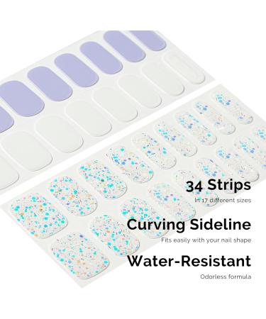 NAILOG Semi Cured Gel Nail Strips 34 pcs Salon-Quality Gel Nail Stickers Long Lasting Nail Wraps for Women with Soft Gel Finish (Innocent) - Buy Online on SooperMarket.com