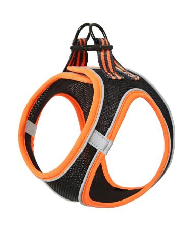 Heele dog harness for dogs dishes dog small soft mesh breast dishes for medium and small dogs adjustable reflective breathable breathable puppy harness reflective orange 2xs