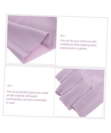 ABOOFAN 2 Pairs Gel Nail Gloves Half Finger Gloves Uv Protection Gloves Nail Art Gloves Pink Gloves Protective Gloves for Manicure Nail Art Accessory Thin Section Sun Protection Gloves - Buy Online on SooperMarket.com